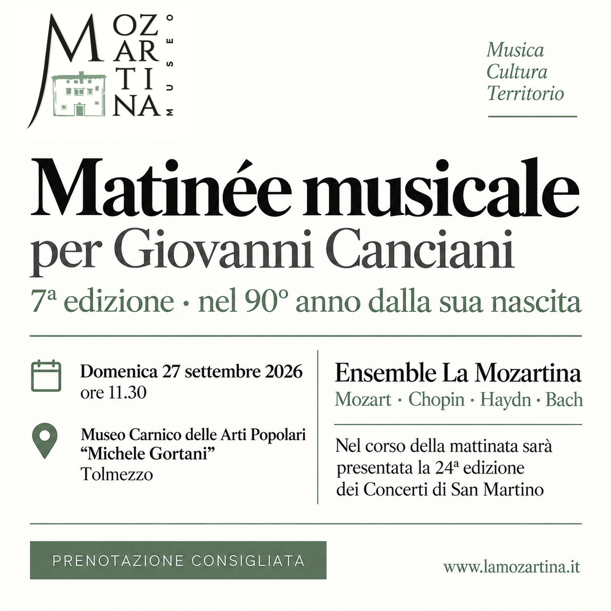 Matinée musicale per Giovanni Canciani