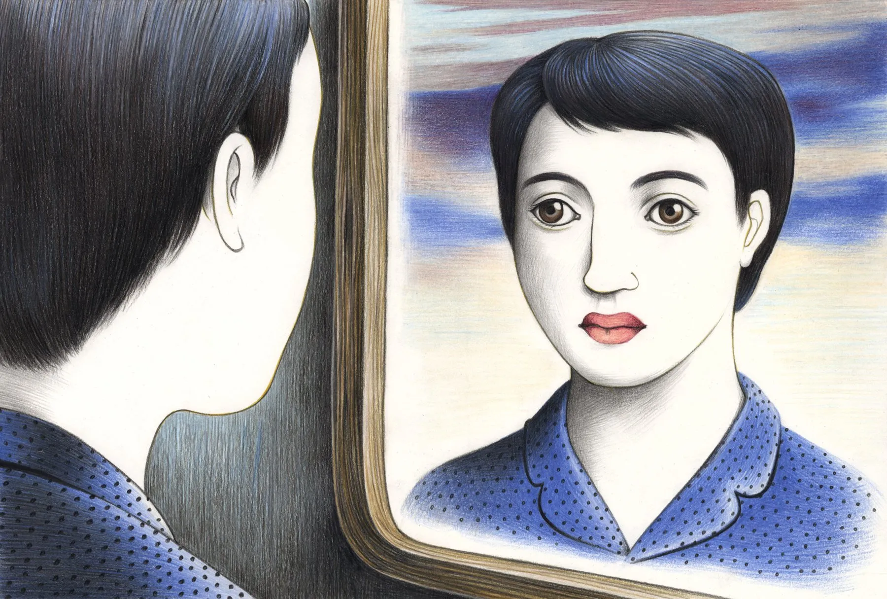 Gabriella Giandelli, La ragazza Carla, 2015, Illustrazione, manifesto per il film, regia di Alberto Saibene, dal poema omonimo di Elio Pagliarani, pastello su carta